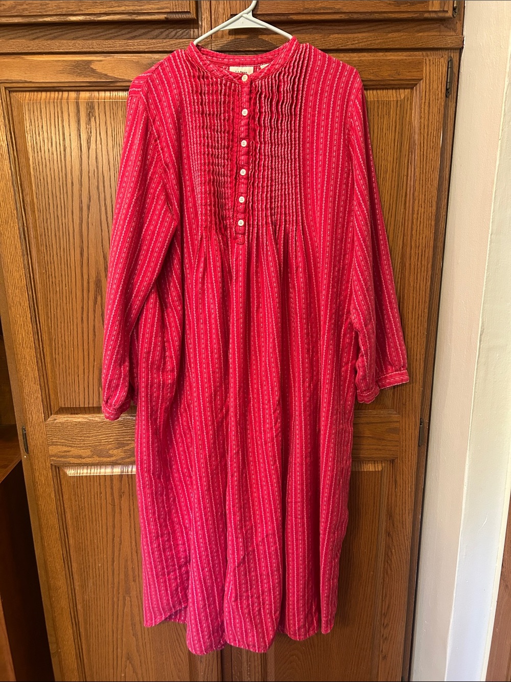 L.L. Bean Vintage Dobby Flannel Nightgown Pintuck